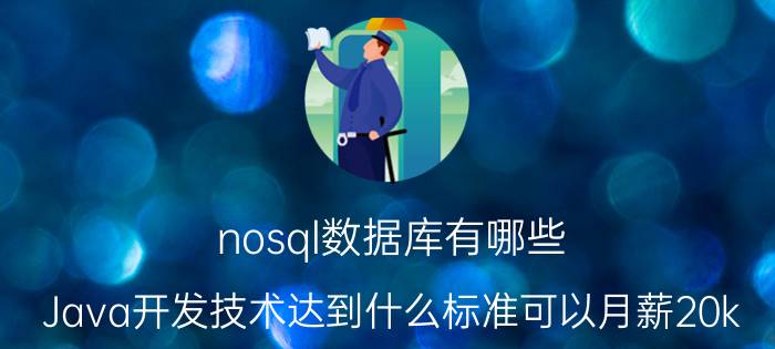 nosql数据库有哪些 Java开发技术达到什么标准可以月薪20k？